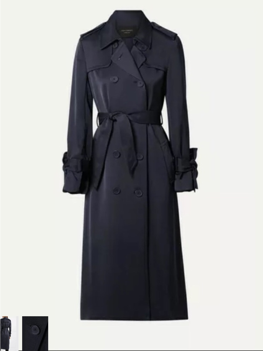 Equipment Marina Black Sateen Trench Coat